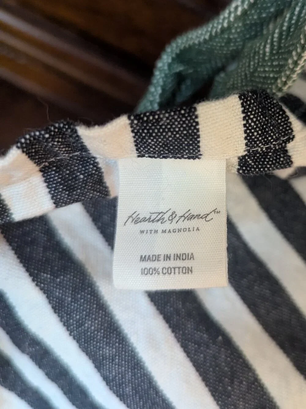 Hearth and Hand Charcoal/White Stripe Apron